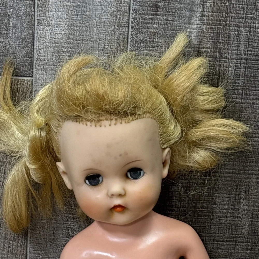Vintage Horsman Doll Blonde Rooted Hair Sleep Eyes Vinyl Body TLC 1950s 1960s